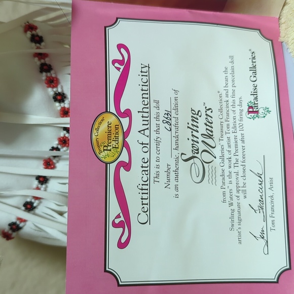 New Vintage Collectible Paradise Galleries Porcelain Native American Doll 17" - Picture 14 of 16